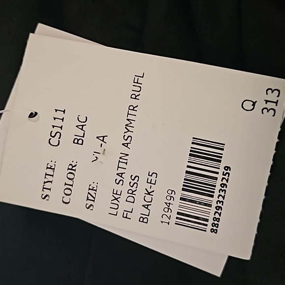 *NWT* Cynthia & Sahar Pleated Wrap Ruffled Asymmetrical Satin Dress - Picture 16 of 16